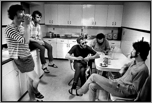 The Band in the kitchen at Big Pink