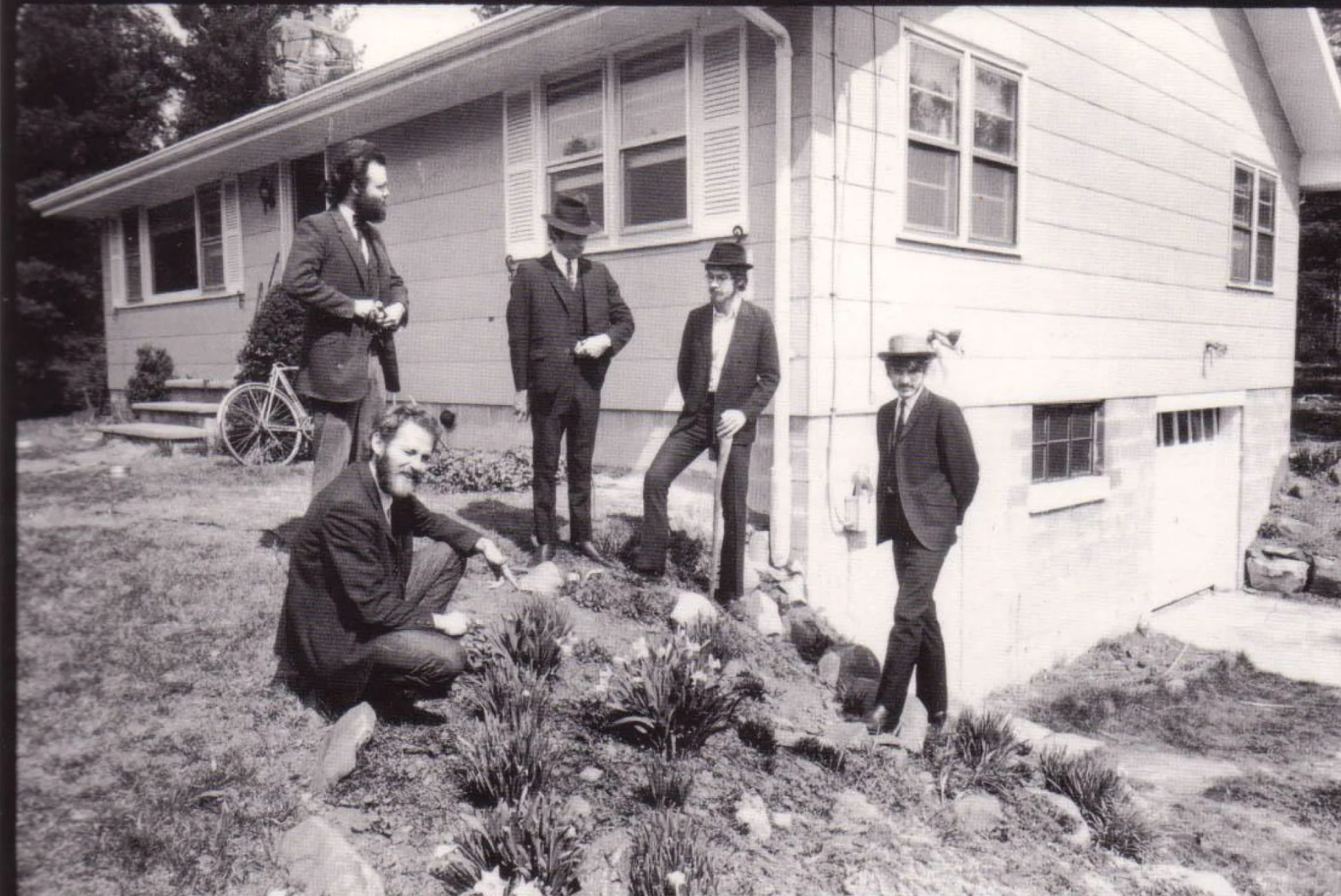 The Band outside Big Pink house